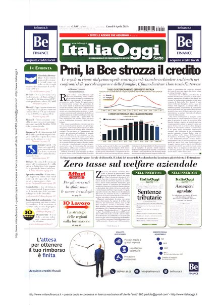 Italia oggi : quotidiano di economia finanza e politica